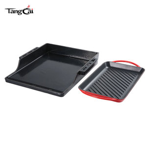 Plaque de cuisson rectangulaire mini en <span class=keywords><strong>fonte</strong></span> émaillée pour cuisinière à induction, 4 mm d'épaisseur, à double anse - Product Image 6