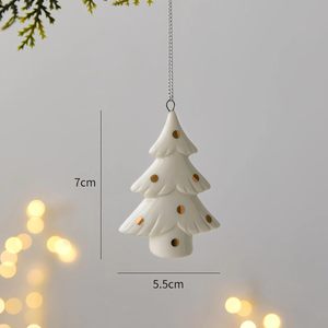 Nordic Square Ceramic <b>Christmas</b> <b>Tree</b> Pendant Ornaments Factory Wholesale 7x5cm <b>Mini</b> <b>Christmas</b> Gift - Product Image 4