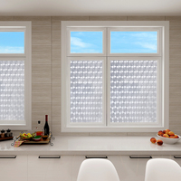 RNPT 3D Diamant Statische Fensterfolie Sichtschutz Mattierte Dekorative Glasfolie Abnehmbares Prismenmuster für Zuhause