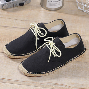 Scarpe da <span class=keywords><strong>uomo</strong></span> in tela con lacci scarpe Casual con piede morbido scarpe di tela <span class=keywords><strong>espadrillas</strong></span> con Logo personalizzato - Product Image 4