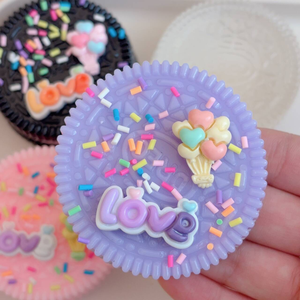 Jouet anti-stress souple en silicone en forme de cookie artisanal, jouet sensoriel en PVC en forme de dessert, Oreo sandwich, nouveau jouet fidget - Product Image 2