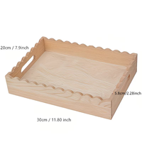 Plateau en bois long et moderne, plateau cadeau en bois pour aromathérapie et bijoux, plateau en bois festonné multi-usage de style nordique