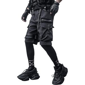 FOXA Men's Techwear Cargo Shorts Mid Waist 100% Polyester Quick Dry Canvas With Pockets Streetwear Style - Product Image 1
