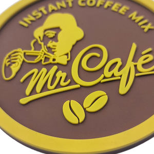Custom Logo Round <b>Silicone</b> PVC Coaster Rubber Drink Mat Non Slip Heat Resistant Cup <b>Pad</b> Table Protector Mat for Coffee Shops - Product Image 3
