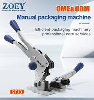 ZOEY ST13 Machine à sangler manuelle portable 3-en-1, outil de scellage à tension manuelle pour bande plastique PP pour l'emballage de cartons en entrepôt