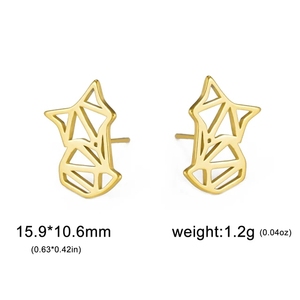 Modetrend Edelstahl Fox Lady Schmuck Ohrringe Einfache weibliche Tiers chmuck Ohrringe - Product Image 3