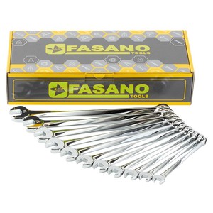 Fasano Tools Combination Wrench Set 12 Piece Metric <b>Chrome</b> Vanadium Steel Automotive Repair - Product Image 1