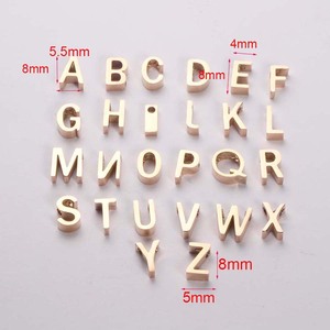 Ciondoli Alfabetici in Acciaio Inossidabile Placcato Oro 18K, Lucidati a Specchio, Antiossidanti, per Bracciali - Product Image 2