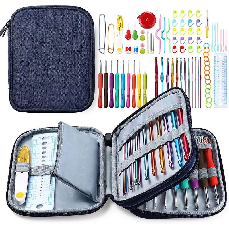 Compact Needlework Knitting Hook Needles Case Crochet Storage Bag for Weave Yarn Kits