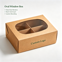 Boîte à pâtisserie en papier kraft personnalisée, acceptant les commandes d'échantillons, boîte recyclable avec diviseurs intérieurs pour l'emballage de biscuits et de pâtisseries