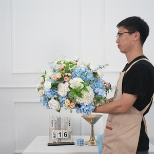 Factory-customized High Quality Wholesale Wedding Decoration <b>Artificial</b> Silk White blue <b>Flower</b> Ball Centerpieces - Product Image 1