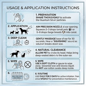 <span class=keywords><strong>Gotas</strong></span> para Oídos de Mascotas Bulk Quantum Silver - Limpiador de Oídos Avanzado Antiinflamatorio y Desodorante para Perros y Gatos - Venta al por Mayor 100ml - Product Image 5