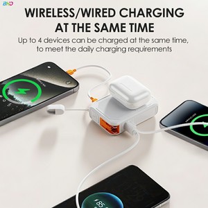 Mới 5000mAh 22.5W 3 trong 1 ngân hàng điện AC <span class=keywords><strong>prong</strong></span> được xây dựng trong đứng từ tính không dây sạc có thể tháo rời treo Dây sạc nhanh - Product Image 5