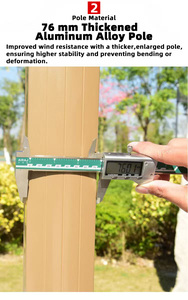 <span class=keywords><strong>Parasol</strong></span> de luxe <span class=keywords><strong>grand</strong></span> format pour hôtel, bord de piscine, <span class=keywords><strong>plage</strong></span>, club et terrasse commerciale – Tente de protection solaire extérieure - Product Image 3