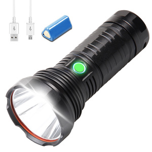 ไฟฉายแบบชาร์จไฟผ่าน USB LED ระยะส่อง 300-400 เมตร สำหรับงานอุตสาหกรรมและกลางแจ้ง พร้อมโหมด SOS ผิวสัมผัสแบบขัดเงา - Product Image 1