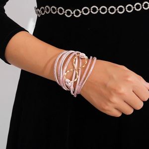 Cord Leather <b>Bracelet</b> Seamless Best Seller Nickel-free Vacuum Plating Holiday Gift for Women Lightweight Comfort Fit - Product Image 1