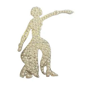 Personalized Custom High Quality Full Rhinestone Dancing Girl Brooches Pin Jewelry Greek Sorority Fraternity Girls' Party Gift