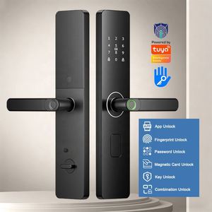YiTechE ผู้ผลิต Tuya TTLock APP Wifi ล็อคประตูดิจิตอลแบบใช้ลายนิ้วมือ สมาร์ทการ์ด รหัสผ่าน พร้อมแป้นกด สำหรับประตูไม้ - Product Image 1