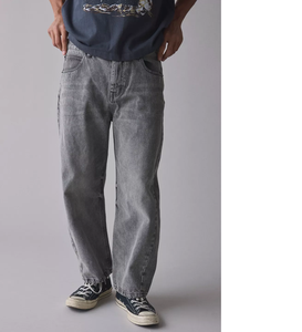 メンズカスタムデニムジーンズボーイフレンドスタイルミディアムライトウォッシュカジュアルストリートウェアラグジュアリーハイエンドデザイン180g純ニット - Product Image 1