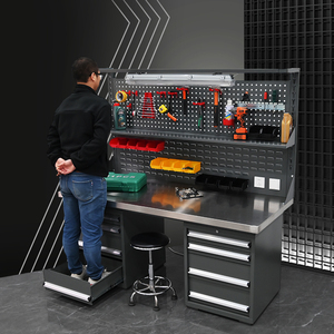 Établi supérieur en acier résistant industriel Spécifications complètes Stockage modulaire de <span class=keywords><strong>garage</strong></span> Acier inoxydable OEM personnalisable pour - Product Image 2