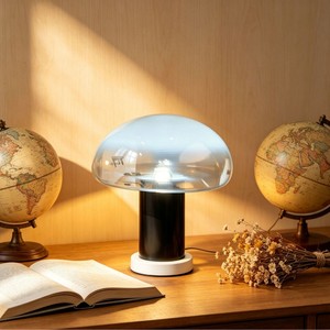 โคมไฟตั้งโต๊ะแก้วเห็ด E27ไฟ LED 220V ตาดูแลข้างเตียงแสงล้อมรอบ - Product Image 4