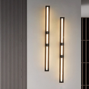 2024 New Style All-Copper Luxury <b>Wall</b> Lamp <b>Remote</b> <b>Control</b> Long Strip <b>Light</b> Fixture for Living Room Sofa TV Background Bedroom - Product Image 1