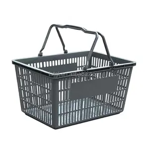 免费样品超市商店购物定制双柄钢丝塑料生产篮