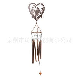 Carillons éoliens en aluminium, tubes métalliques, forme de cœur, motif d'oiseau, décoration extérieure, cadeau - Product Image 5