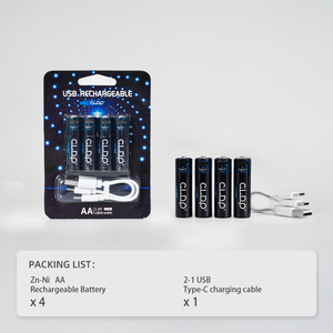 แบตเตอรี่นิเกิลซิงค์แบบชาร์จได้ 1.6v Type C สำหรับใช้ในบ้าน ปลอดภัย  แบตเตอรี่แบบชาร์จได้ผ่าน USB ขนาด 1.5v Aa Aaa - Product Image 6
