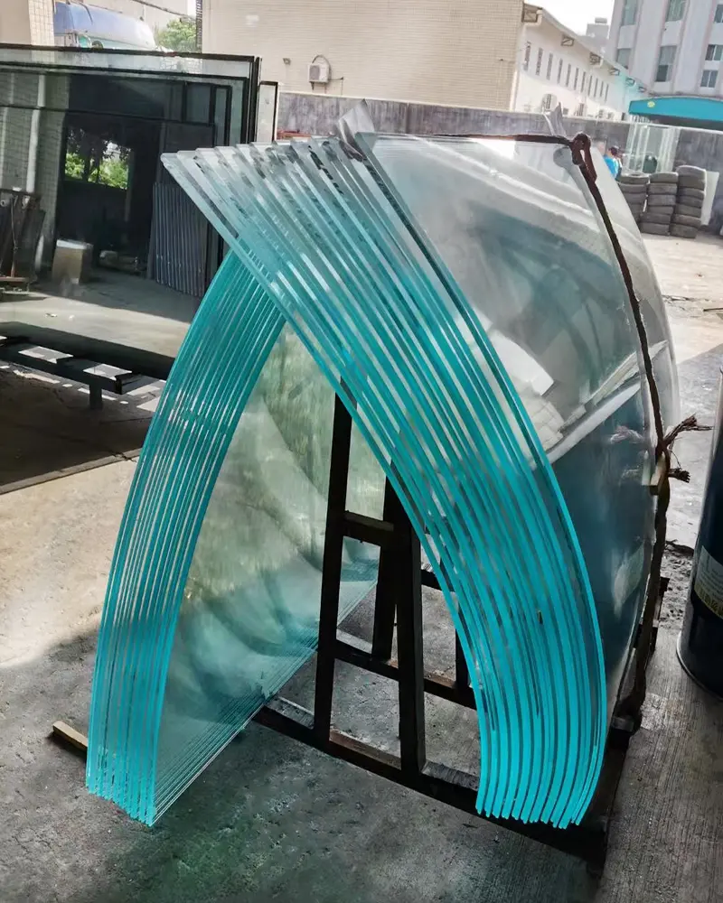 10Mm 12Mm Gehard Frameloze Vliesgevel Gebogen Glas Voor Serre