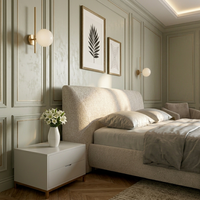 Cadre de lit double moderne et élégant de taille King Mobilier de chambre à coucher Ensemble de literie de luxe Canapé Queen Lit escamotable pour meubles de maison
