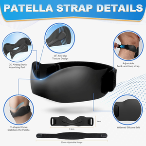 Sangle de genou en silicone avec coussin d'air, protection de l'articulation du genou, couverture pour la course en plein air, le fitness, le basketball, genouillère de soutien à pression - Product Image 2