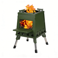 Poêle à bois Luling T300L en acier au carbone vert, design tour, portable, haute efficacité, pour barbecue de jardin, pour plus de 5 personnes