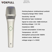 Microphone dynamique vocal portable Voxfull VF-106B pour église, motif polaire cardioïde, métal, réduction de bruit, studio, karaoké, microphone filaire