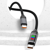 Kabel Data pengisi daya 100W PD sales9-Step, lampu display berubah warna pengisian cepat