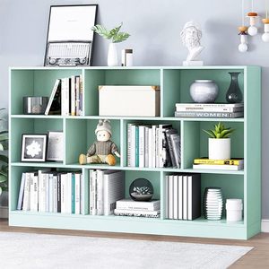 <span class=keywords><strong>Open</strong></span> Plank Lage Boekenkast Houten 3-Tier Vloer Staande Vitrinekast Organizer Met Basis 10 Kubussen Boekenplank Voor Woonkamer - Product Image 1