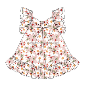 Halloween Tre Thông Minh Giản Dị Dresses Cho Trẻ Em Bé Ăn Mặc Giản Dị Thiết Kế Bí Ngô In Tay Áo Ngắn Dễ Thương Mùa Hè Cô Gái Áo Dài - Product Image 6