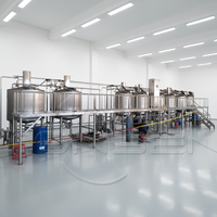 Volledig geautomatiseerde ambachtelijke bierbrouwerij productielijn van SUS304 roestvrij staal, 100L, 500L, 1000L, 5000L, 10000L