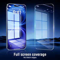Protection d'écran en verre trempé en vrac pour iPhone 15, 15 Pro, 16 – Film protecteur 2.5D 9H transparent
