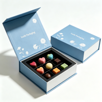 Boîte à chocolat pliable avec couvercle magnétique, boîtes cadeaux en papier pour cils, emballage alimentaire et de boissons, boîte en carton pour chocolat
