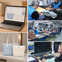 Sac fourre-tout en cuir PU lisse bleu poussière et blanc crème avec fermeture éclair, élégant et chic pour femme, personnalisable OEM