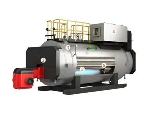 Caldeira a vapor industrial LXY WNS tipo três com baixo retorno de nitrogênio e condensação de combustível, óleo e gás, sistema de aquecimento