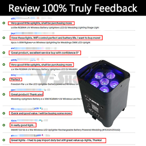 VSHOW WBRF0606 10pz con custodia, Faro LED Wireless DMX con Telecomando WiFi a Batteria, 6x18w RGBWAUV LED Dj Freedom Par per Palcoscenico e Matrimoni - Product Image 4
