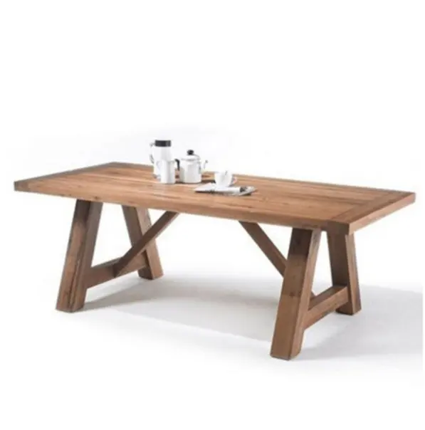 Table à manger de cuisine en bois rectangulaire de haute qualité moderne