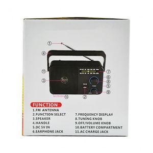 Nhà máy ở cổ giá bán buôn pin di động opertable <span class=keywords><strong>D</strong></span> C AC reargable BT AM FM Đài phát thanh với tai nghe Jack - Product Image 2