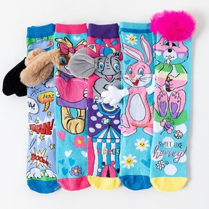Chaussettes pour enfants en polyester avec oreilles en peluche / nez d'éléphant, chaussettes hautes pour enfants unisexes, mignonnes, pour toutes les saisons - Product Image 3