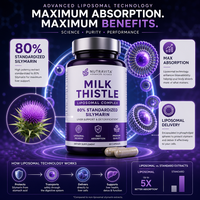 Capsules de Chardon-Marie Marque Blanche 1000mg Soutien Hépatique Détox Quotidienne Formule Végétalienne Adulte Certifié GMP En Vrac