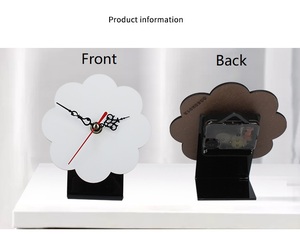 Tùy chỉnh thăng hoa MDF Khung ảnh đồng hồ bảng trang trí hoa hình dạng pin đồng hồ truyền nhiệt bằng gỗ đồng hồ thạch anh - Product Image 5