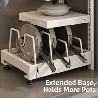 Égouttoir de rangement réglable en acier au carbone double pour armoire de cuisine, design durable et peu encombrant pour vaisselle