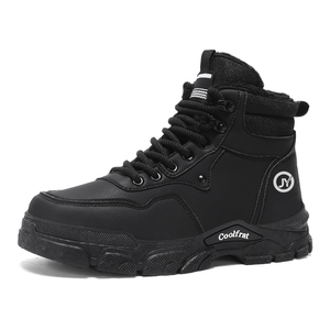 Chaussures montantes élégantes pour hommes, bottes de neige imperméables en cuir PU pour l'automne, chaussures de sport décontractées à semelle épaisse, chaussures de randonnée et de marche sécurisées - Product Image 5